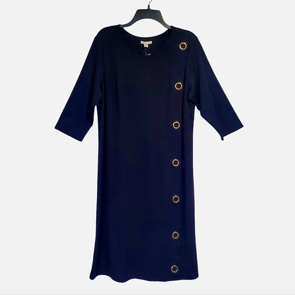 Cato Dresses & Skirts - NWOT Cato Women's Midi Dress 1/2 Sleeves Black Modest  Size 14/16W